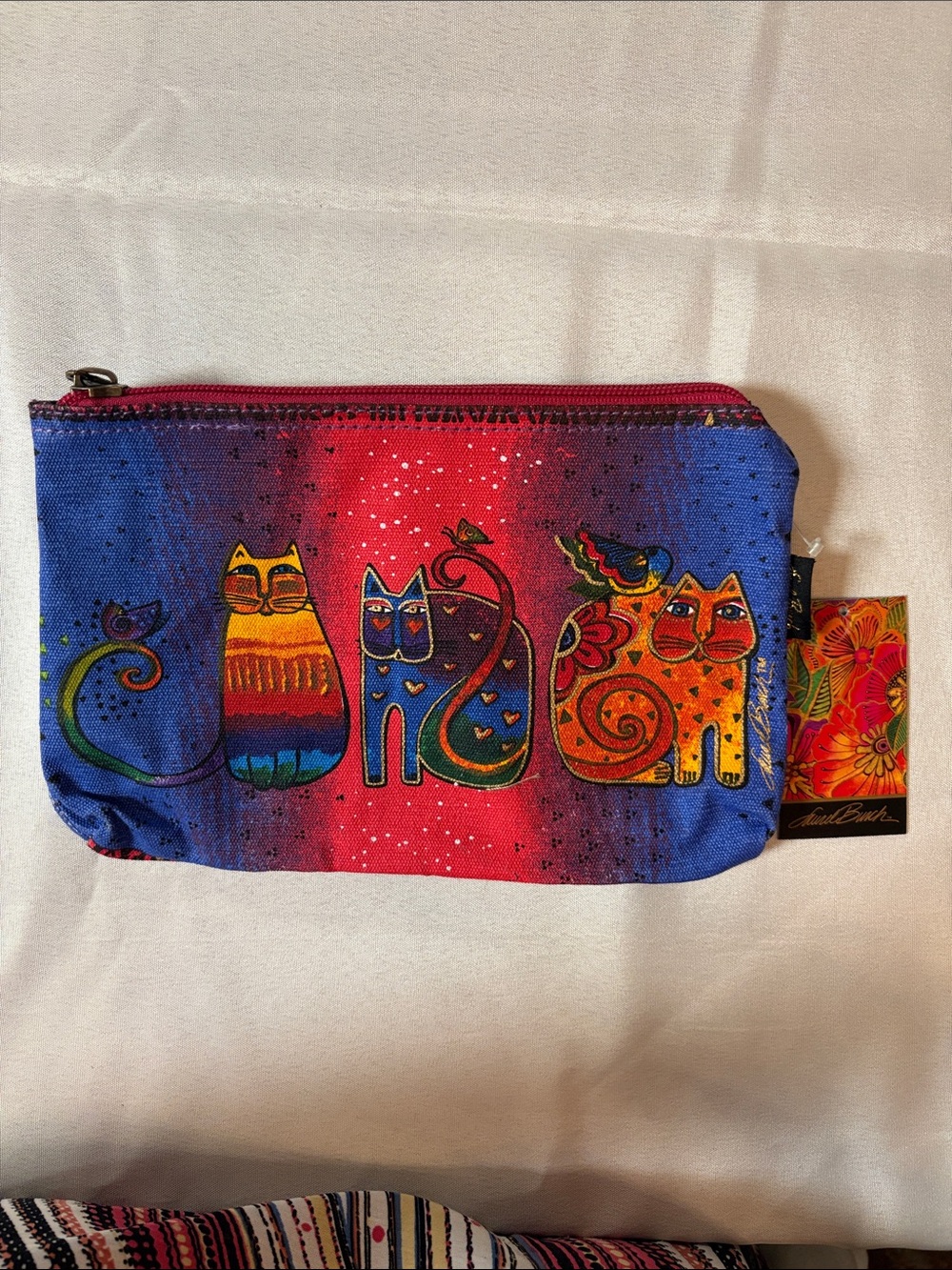 Laurel Burch Cat Trio Zip Cosmetics Bag